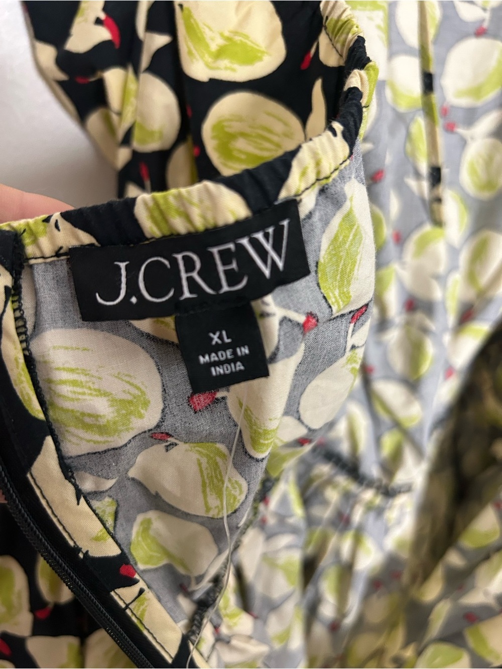 J.Crew Lemon Print Halter Dress XL NWT Adjustable Waist Cotton - Picture 9 of 11
